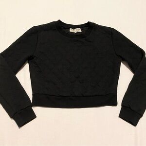 Parisian Collection Black Quilted Women's Sweatshirt Size Small